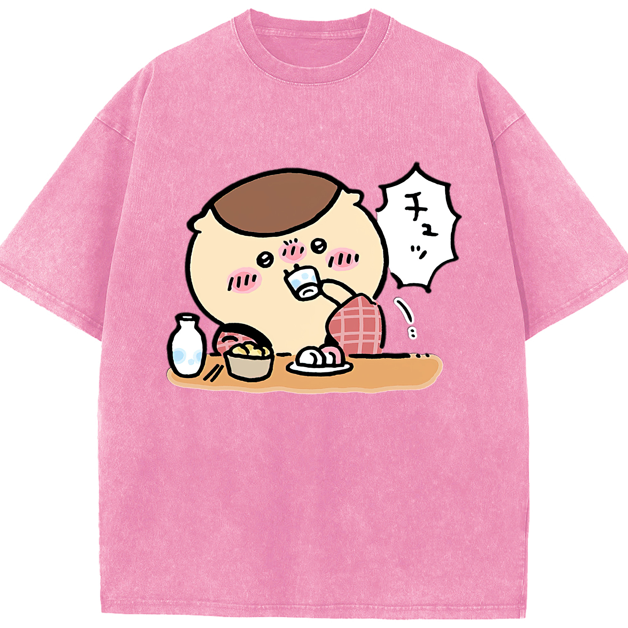 （画像用） ちいかわ くりまんじゅう Chii-kawa kuri manjū 綿100% ヴィンテージ風 半袖Tシャツ（フロントプリント）